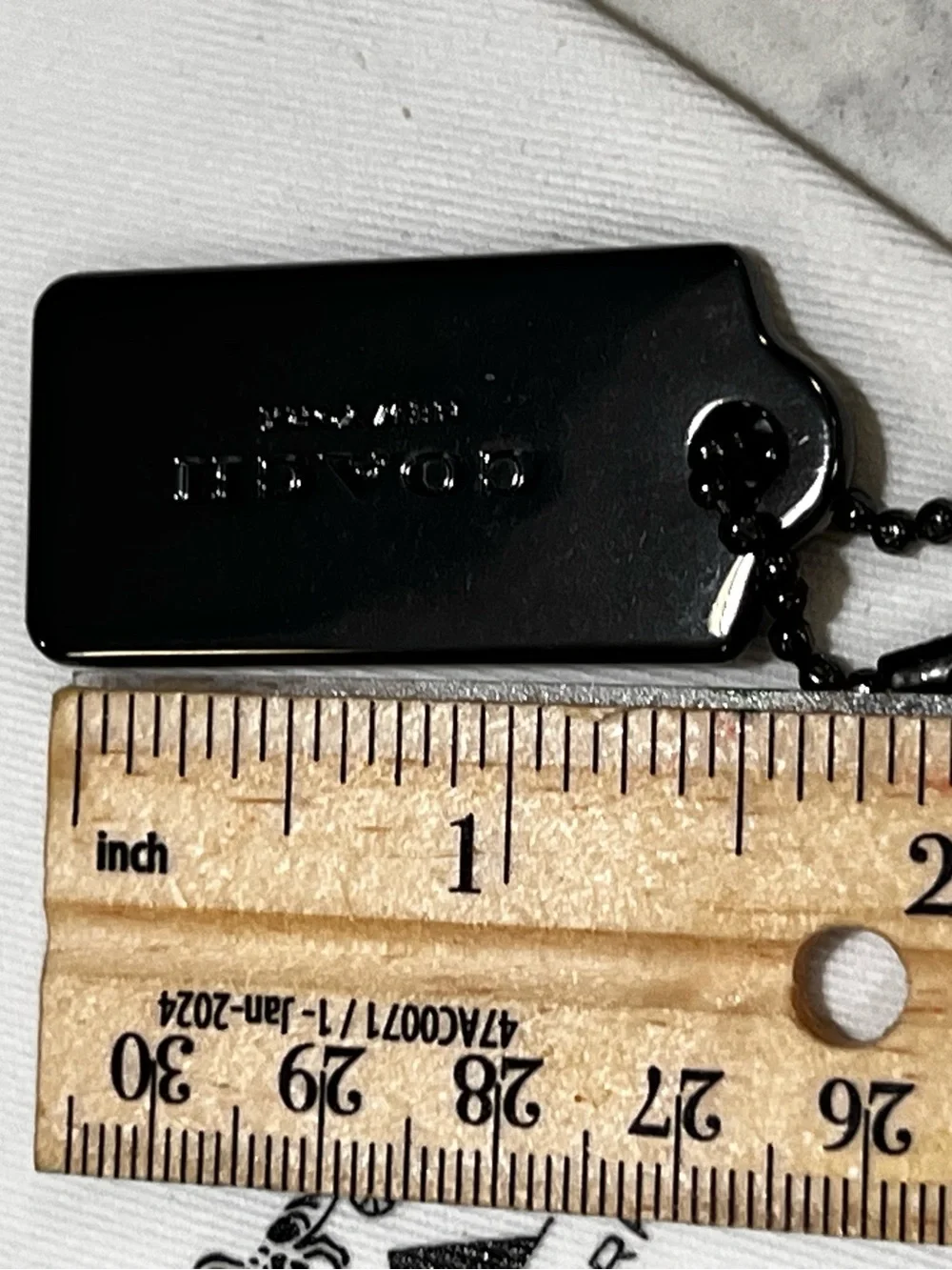 Coach black metallic Black Logo Tag Pendant - Picture 8 of 8